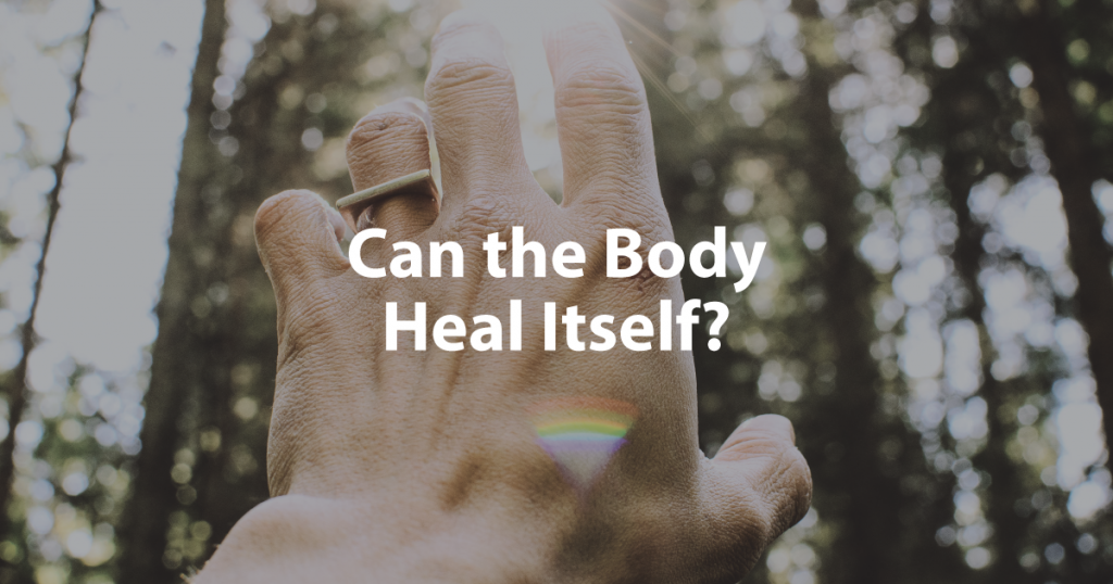 Can the Body Heal Itself Banner Image of Hand reaching to the Sun