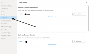 Sending Email Whitelist Outlook