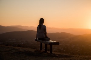 Woman Overlooking Sunset