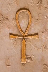 Sand Colored Ankh carved in Stone