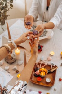 Mentors exchanging Crystals