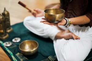 Holding a Sound Healing Bowl on Knee