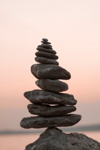 Stacked Rocks at Sunset Spiritual