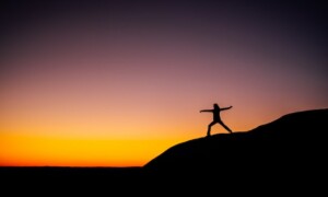 Yoga at Sunset on a Hill