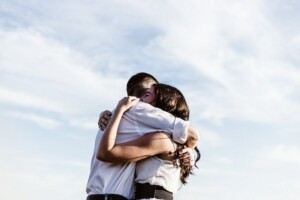 Lovers Hugging