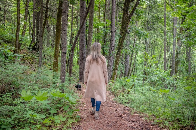 Woman Walking in the Forrest of White Salmon