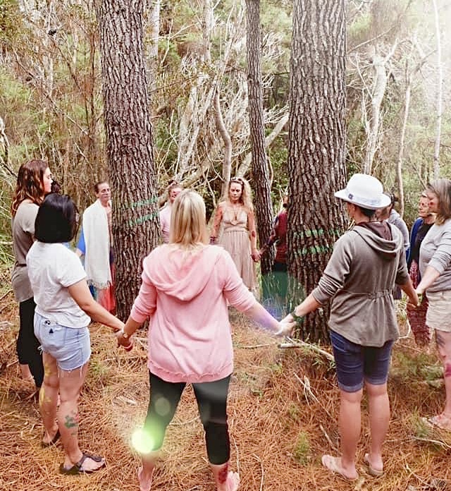 Deb hosting a Circle in the Woods