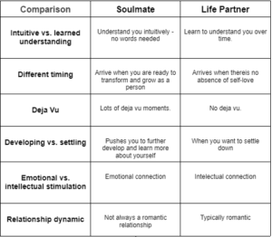 Soulmate vs. Partner Chart