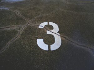 A Number 3 Painted on the Street