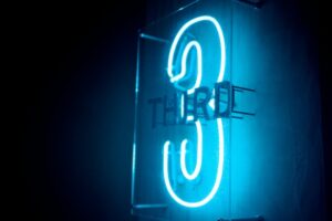 Neon sign of the Number 3